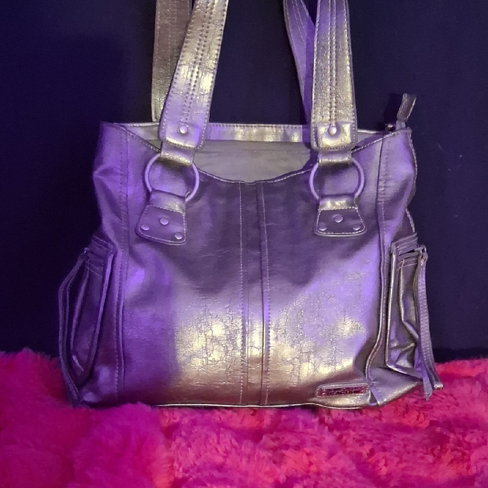 Metallic Silver Women's Tote Bag